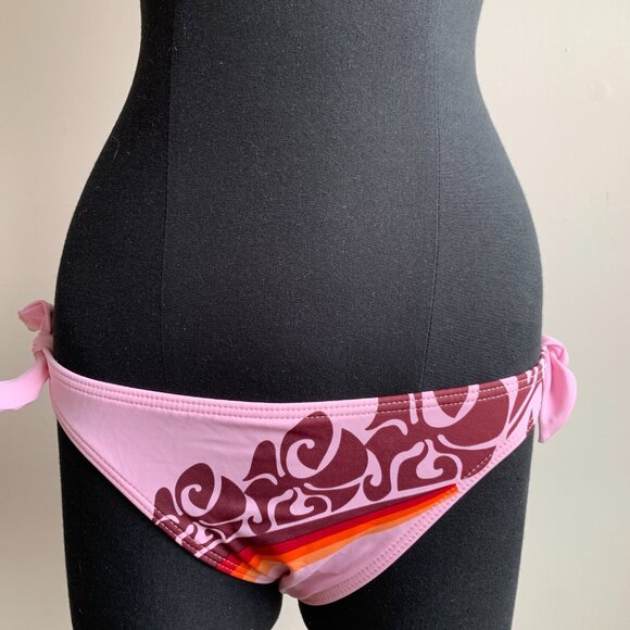 Billabong BLUE CRUSH era Vintage bikini pink print halter top set RARE - Picture 4 of 6